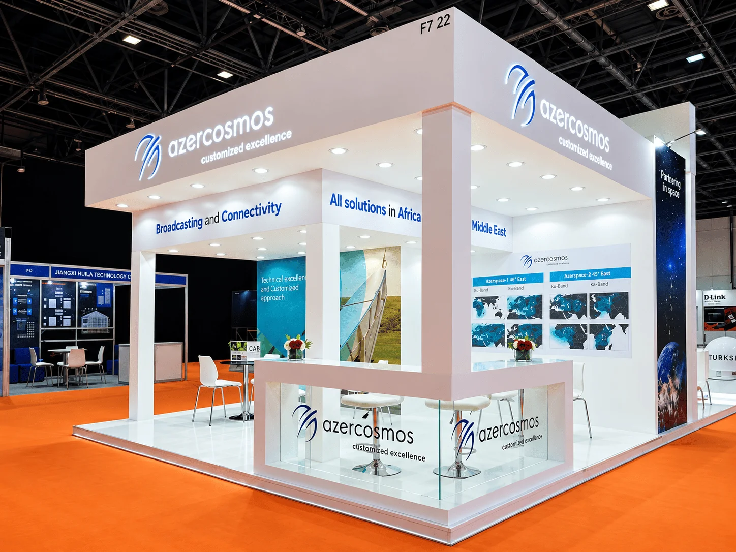 AZERCOSMOS exhibition stand at CABSAT 2019